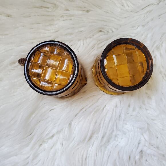 Vintage Amber Glass Creamer and Sugar Bowl Set - Picture 4 of 11